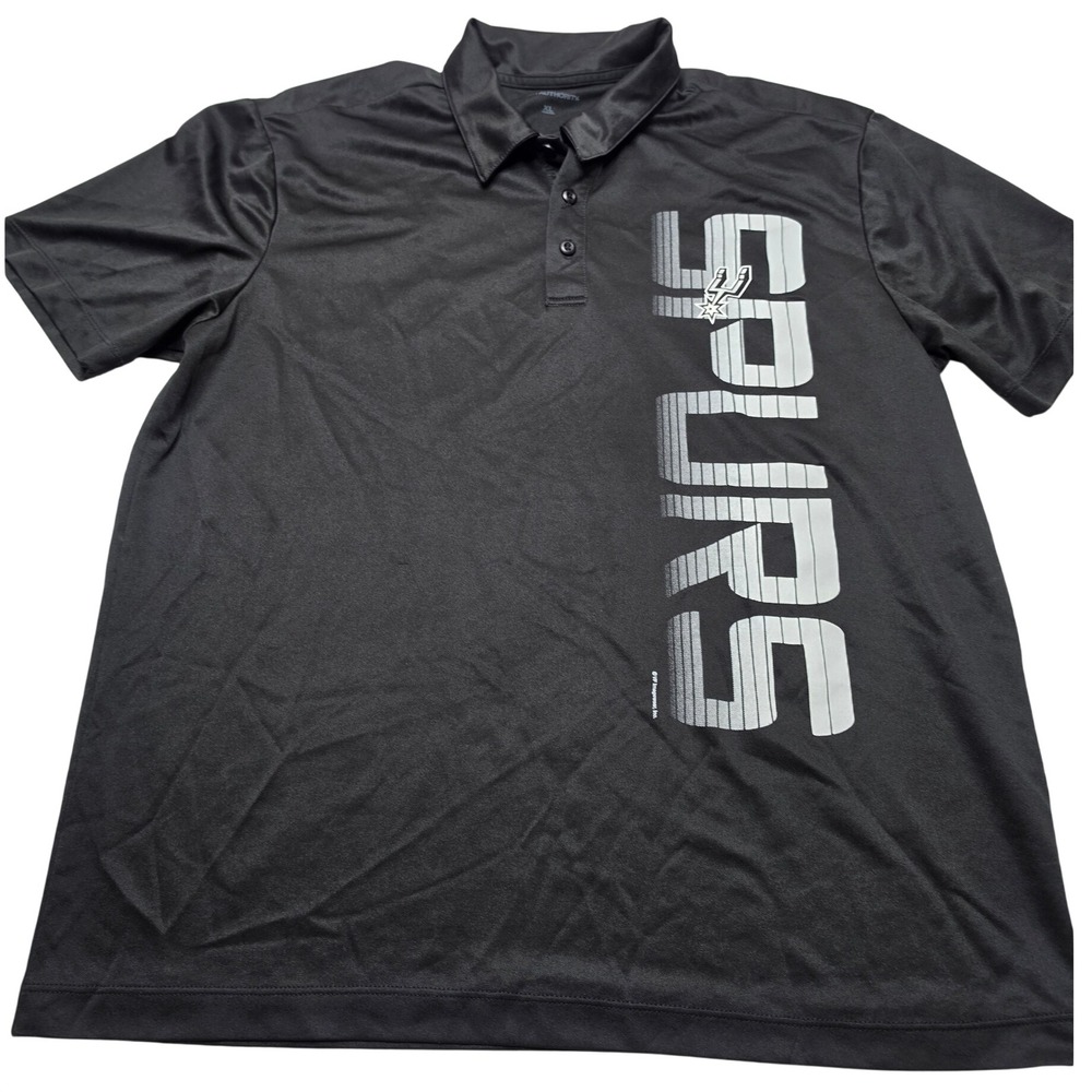 Port Authority San Antonio Spurs Mens XL Black Short Sleeve Graphic Polo Shirt